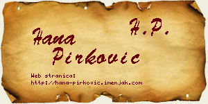 Hana Pirković vizit kartica